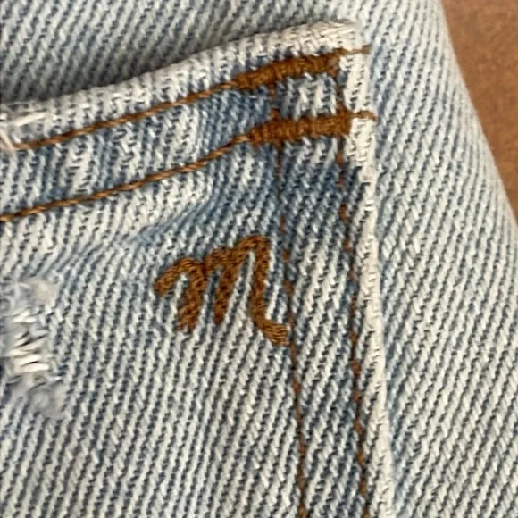 MADEWELL “The Momjean Short” Distressed High Rise Denim Shorts Size 26 EUC! - Picture 4 of 8